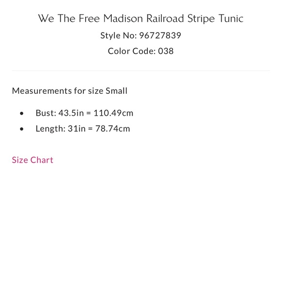 NWOT Free People We the Free Madison Railroad Stripe Tunic- Classic Wash - Picture 6 of 11